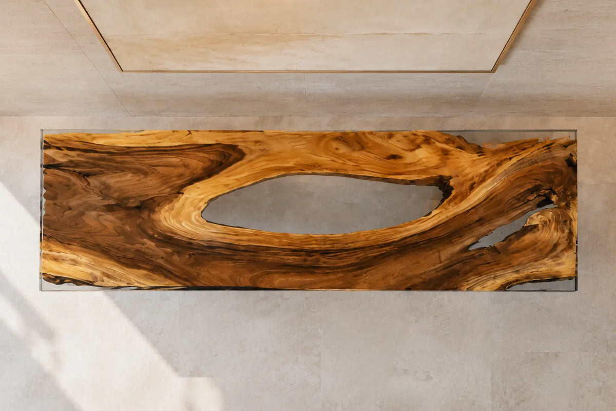 Shadow Passage Walnut Epoxy Console Table CST01