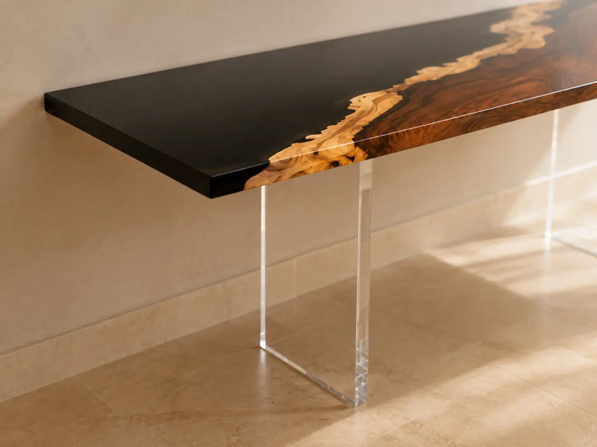 Black Horizon Walnut Epoxy Console Table CST09