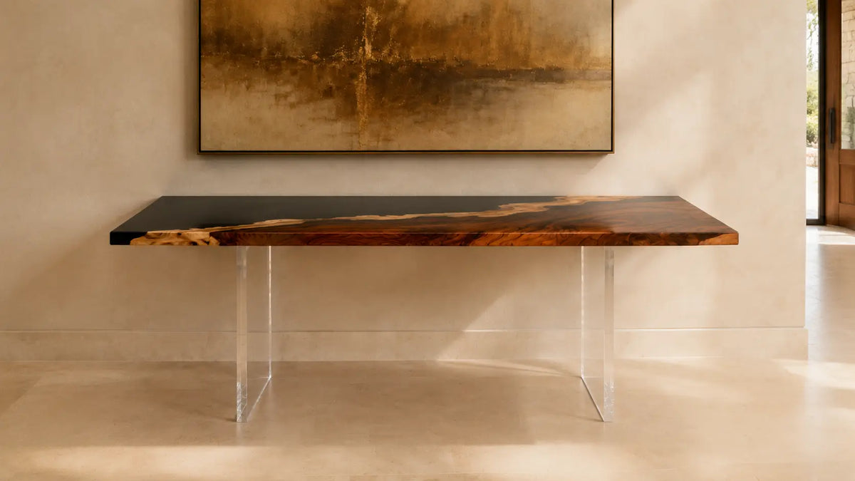 Black Horizon Walnut Epoxy Console Table CST09