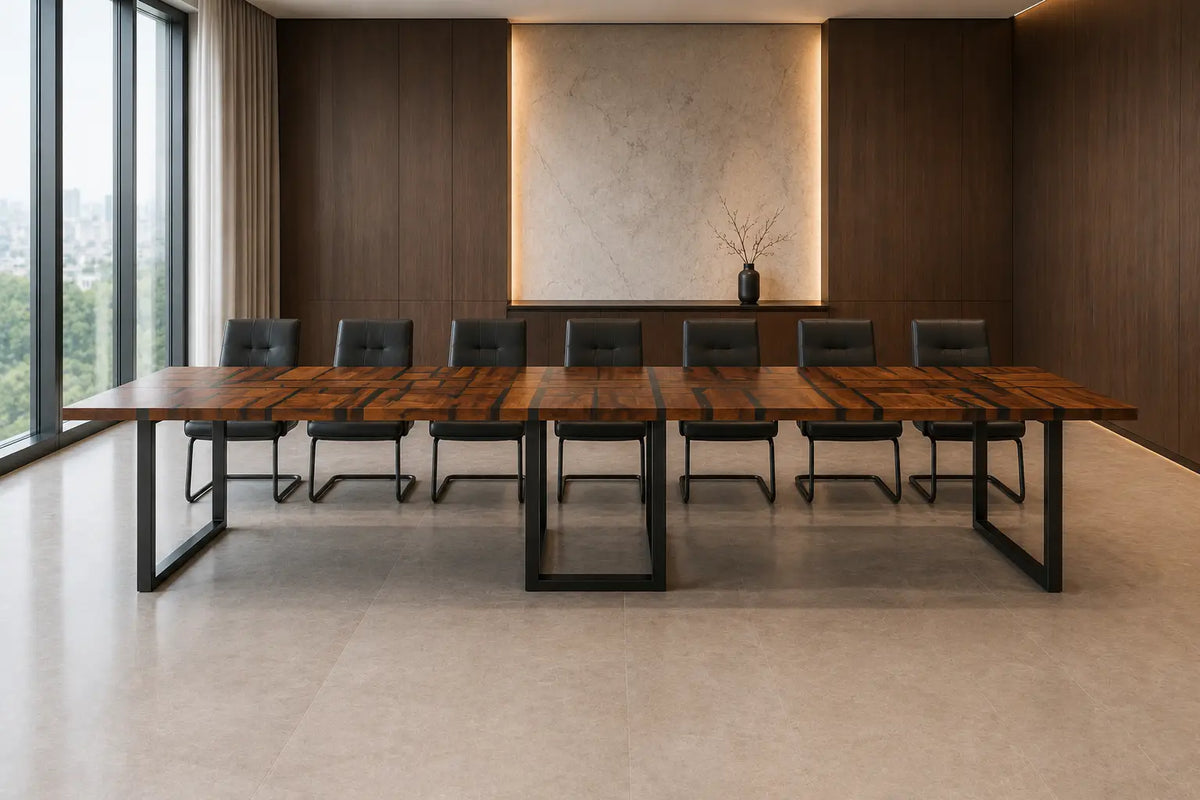 Aurorawoodart Custom Black Modern Epoxy Conference Table CT51