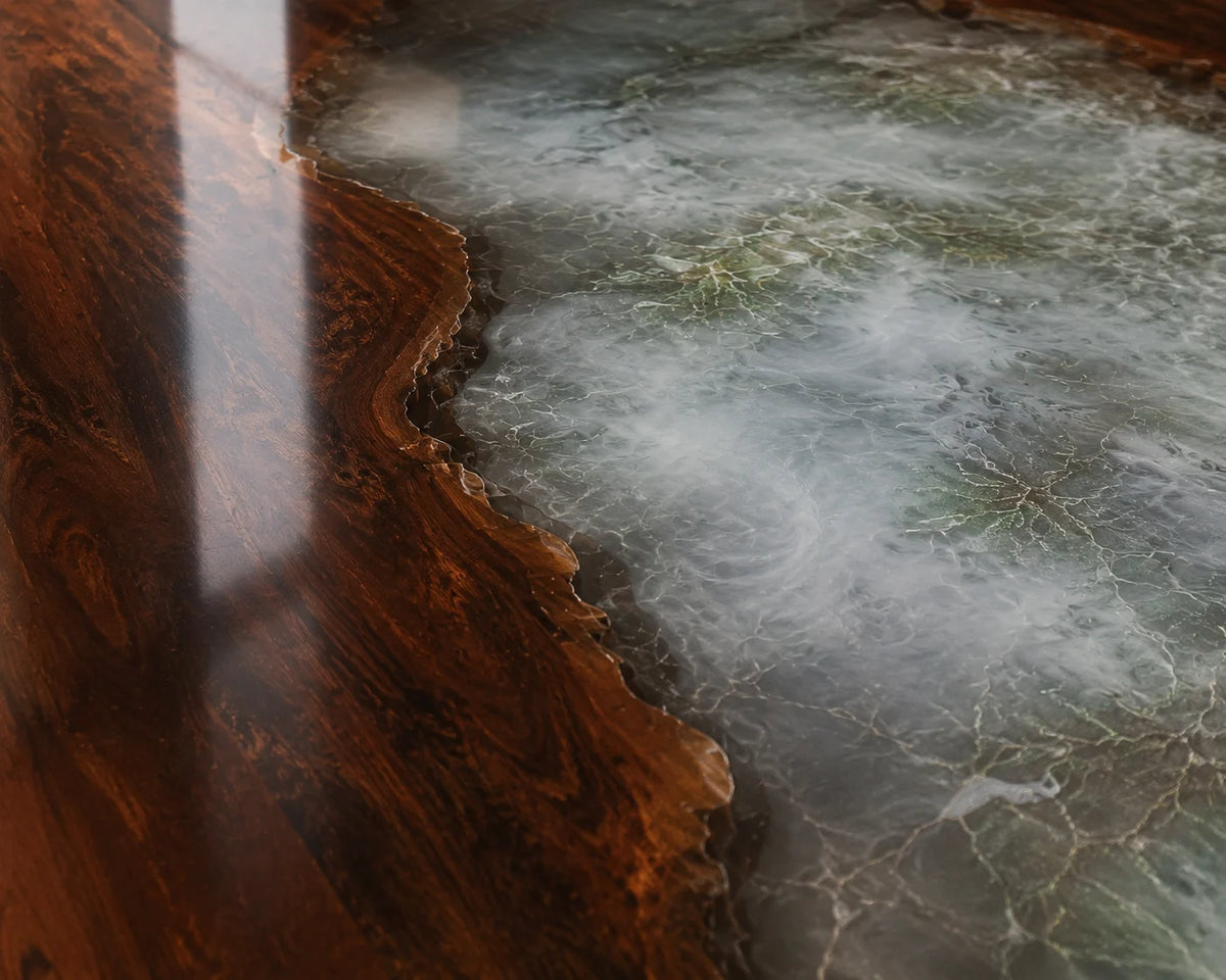 Silver Mist Walnut Epoxy Conference Table CT01