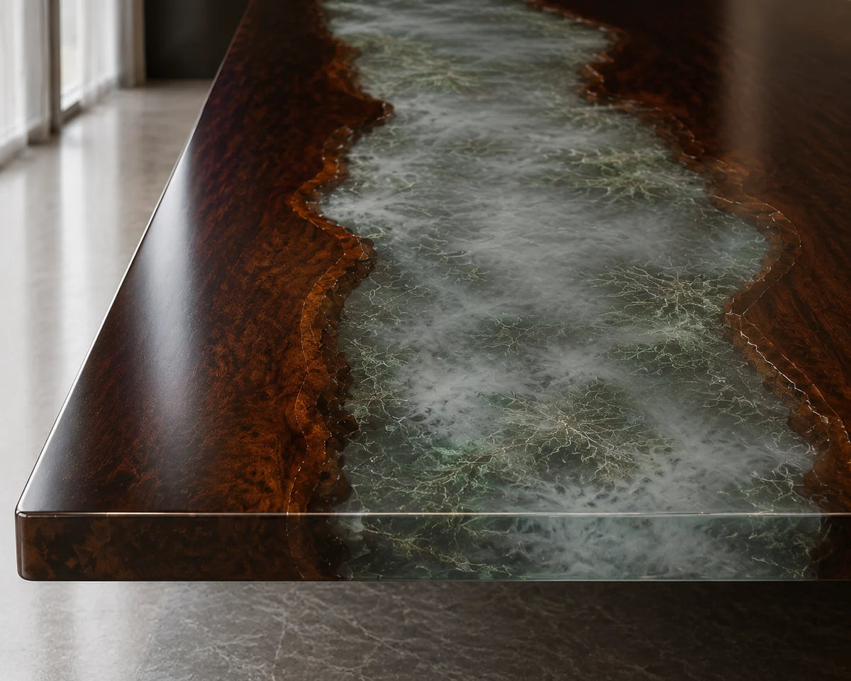 Silver Mist Walnut Epoxy Conference Table CT01