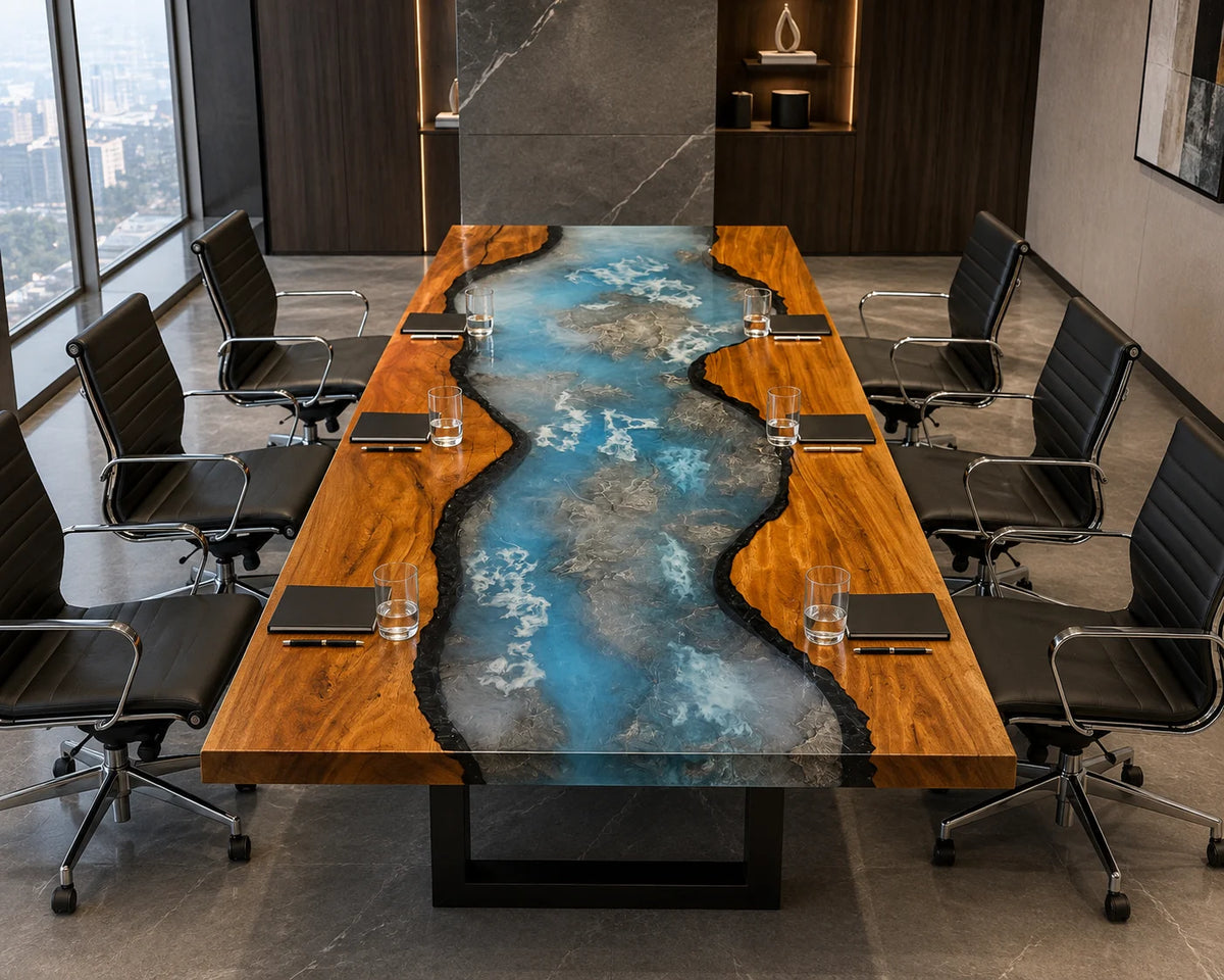 Glacier Current Live Edge Walnut Conference Table CT02