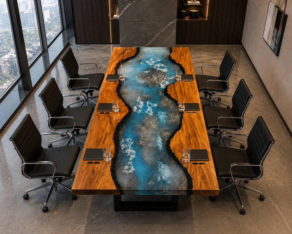 Glacier Current Live Edge Walnut Conference Table CT02