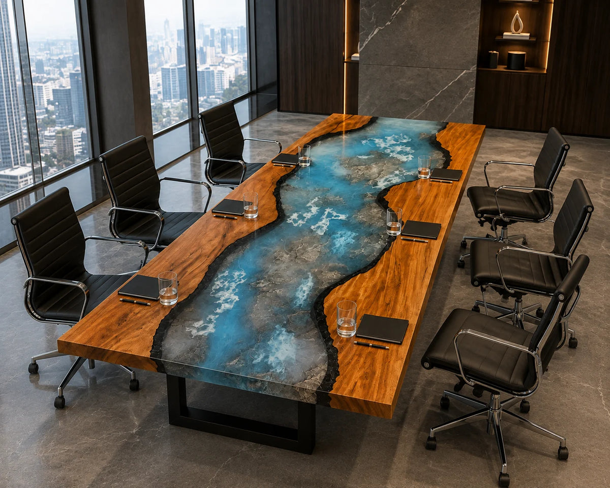 Glacier Current Live Edge Walnut Conference Table CT02