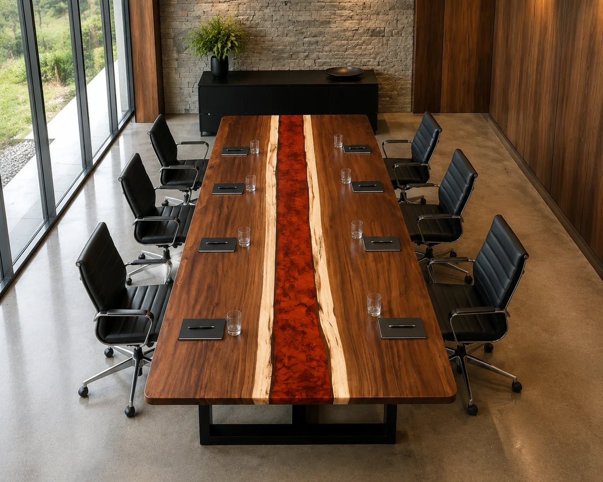 Crimson Line Live Edge Walnut Conference Table CT05