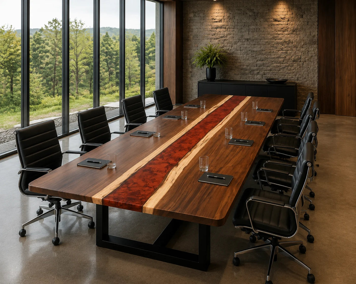 Crimson Line Live Edge Walnut Conference Table CT05