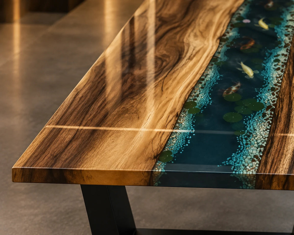 Midnight Channel Live Edge Walnut Conference Table CT08