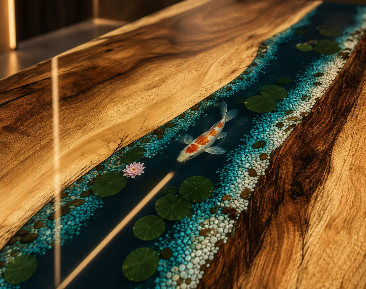 Midnight Channel Live Edge Walnut Conference Table CT08