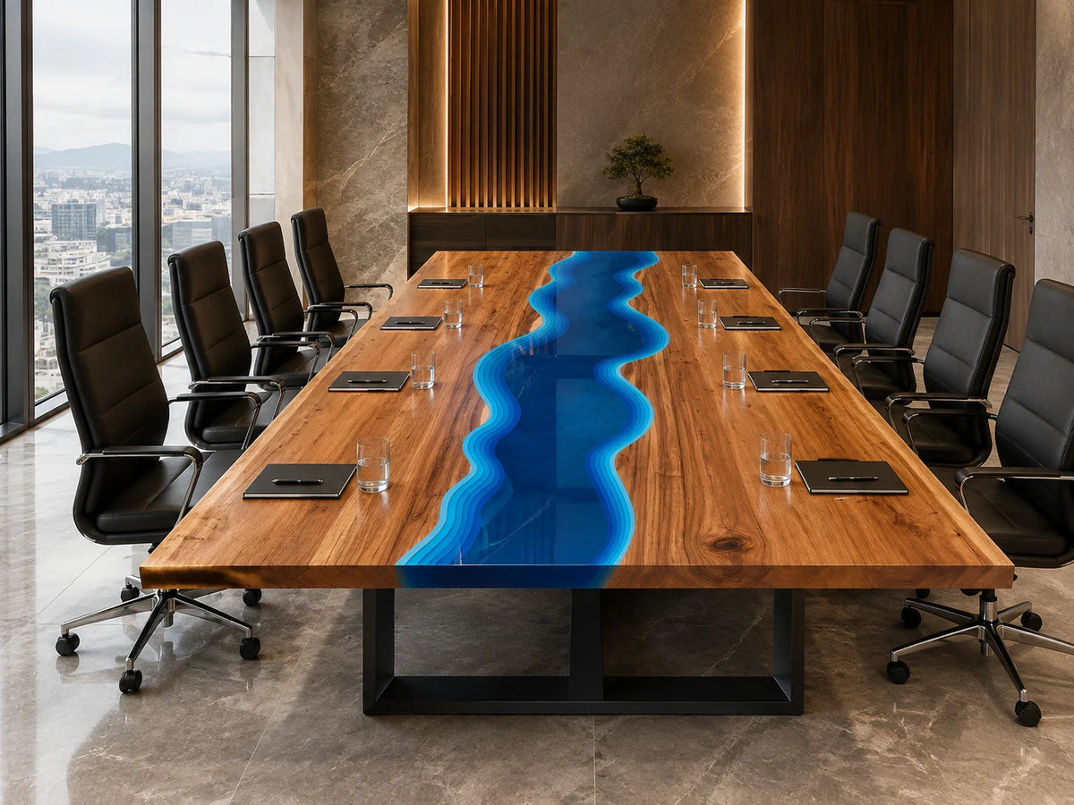Electric River Walnut Epoxy Conference Table CT10