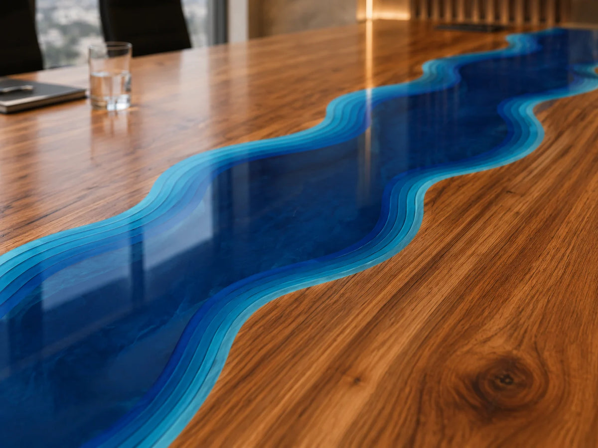 Electric River Walnut Epoxy Conference Table CT10