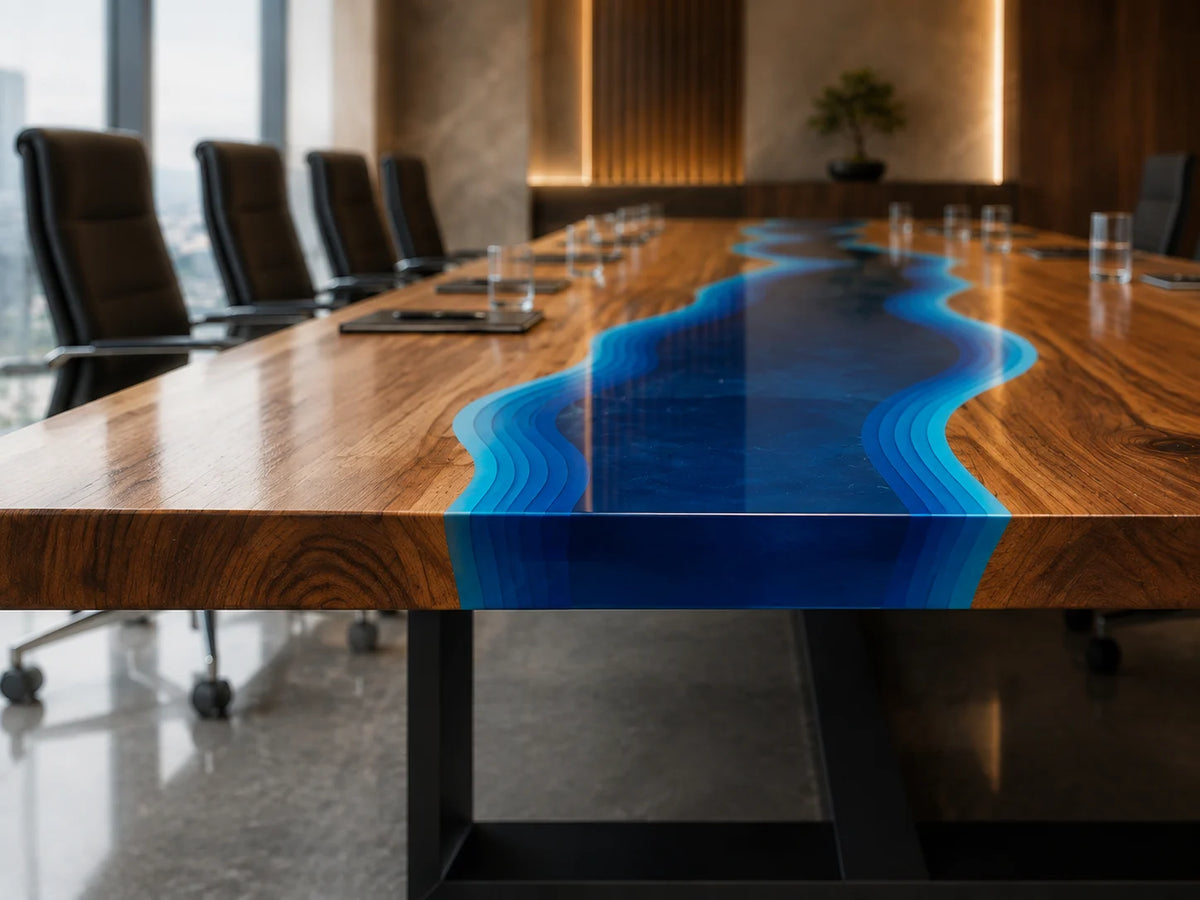 Electric River Walnut Epoxy Conference Table CT10
