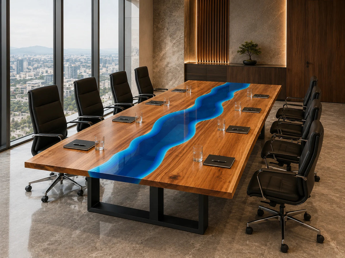 Electric River Walnut Epoxy Conference Table CT10