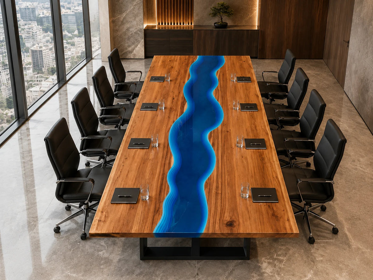 Electric River Walnut Epoxy Conference Table CT10
