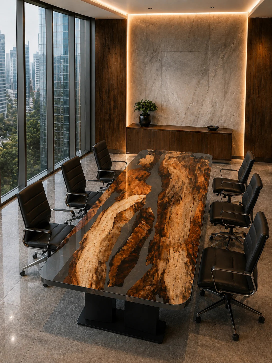 Copper Canyon Live Edge Walnut Conference Table CT11