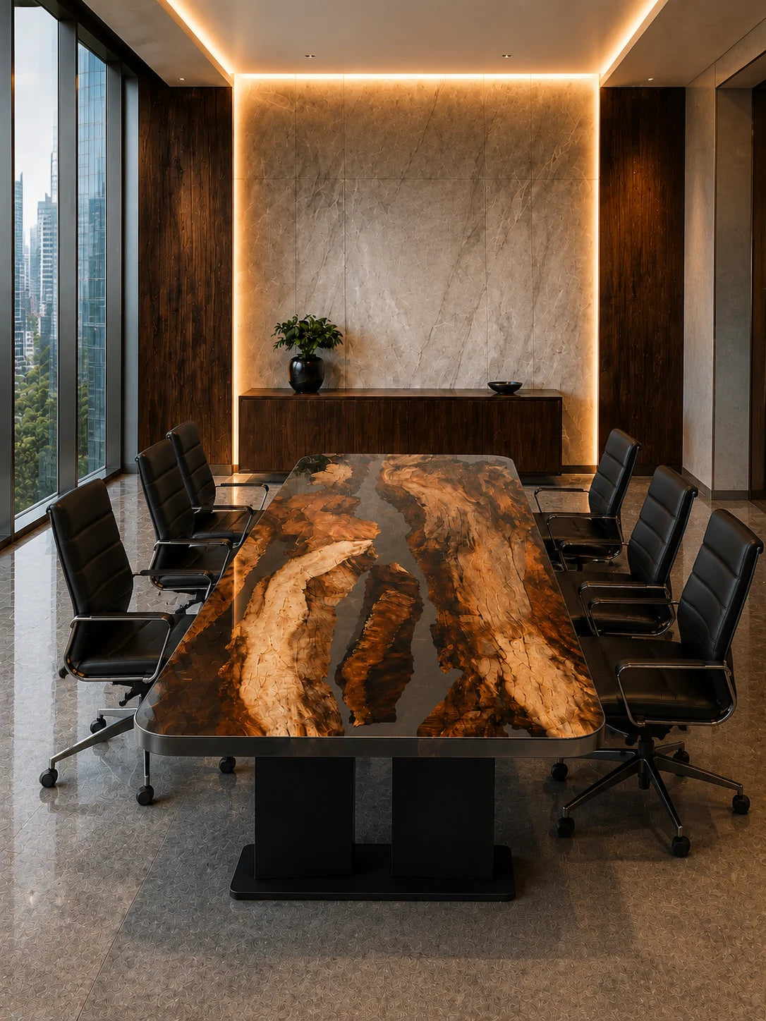Copper Canyon Live Edge Walnut Conference Table CT11