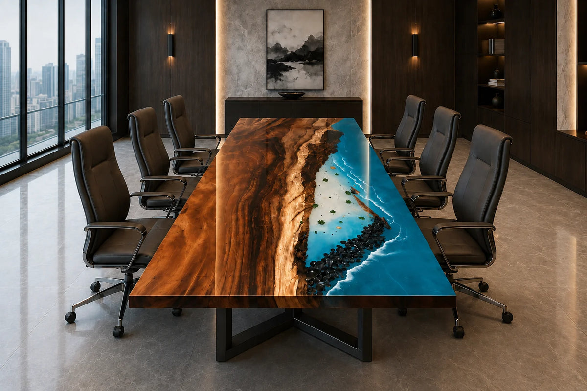 Turquoise Coast Live Edge Walnut Conference Table CT14