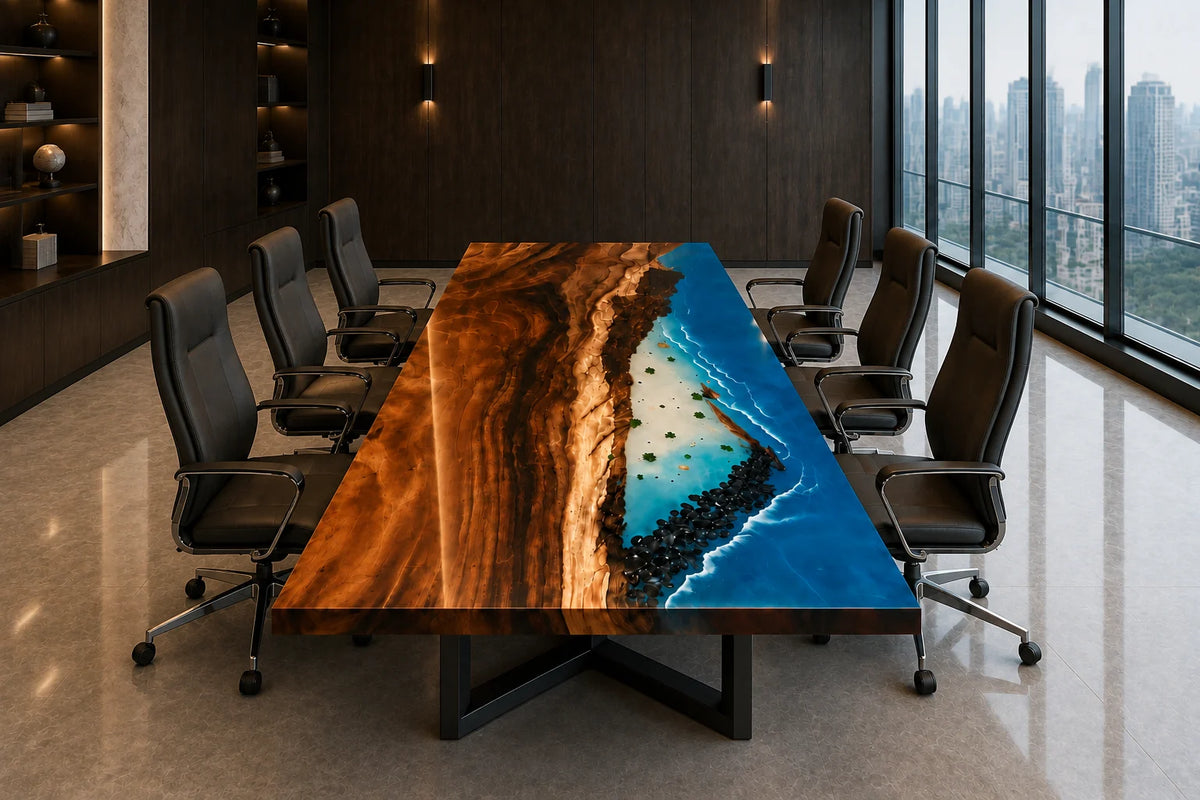 Turquoise Coast Live Edge Walnut Conference Table CT14