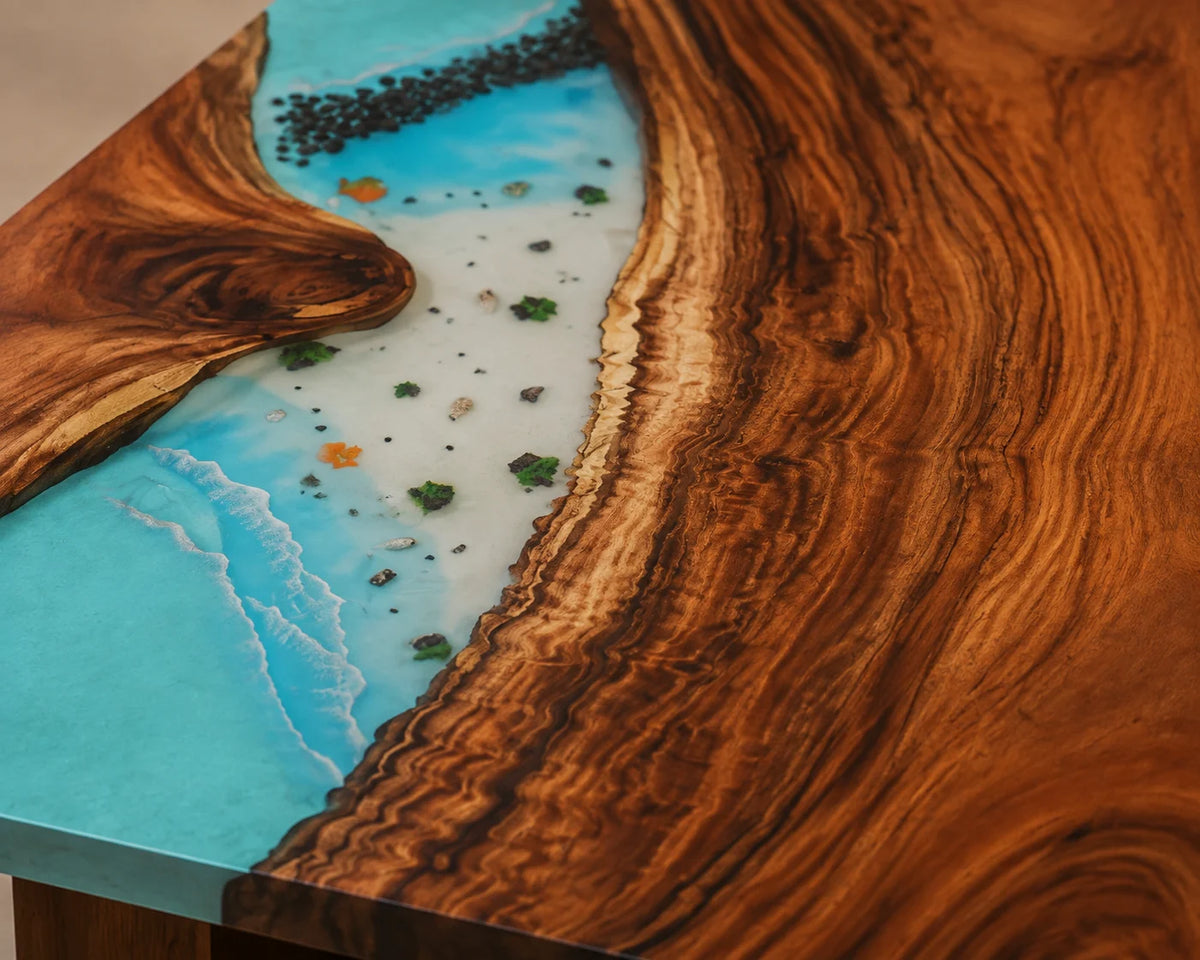 Aqua Shore Walnut Epoxy River Conference Table CT15