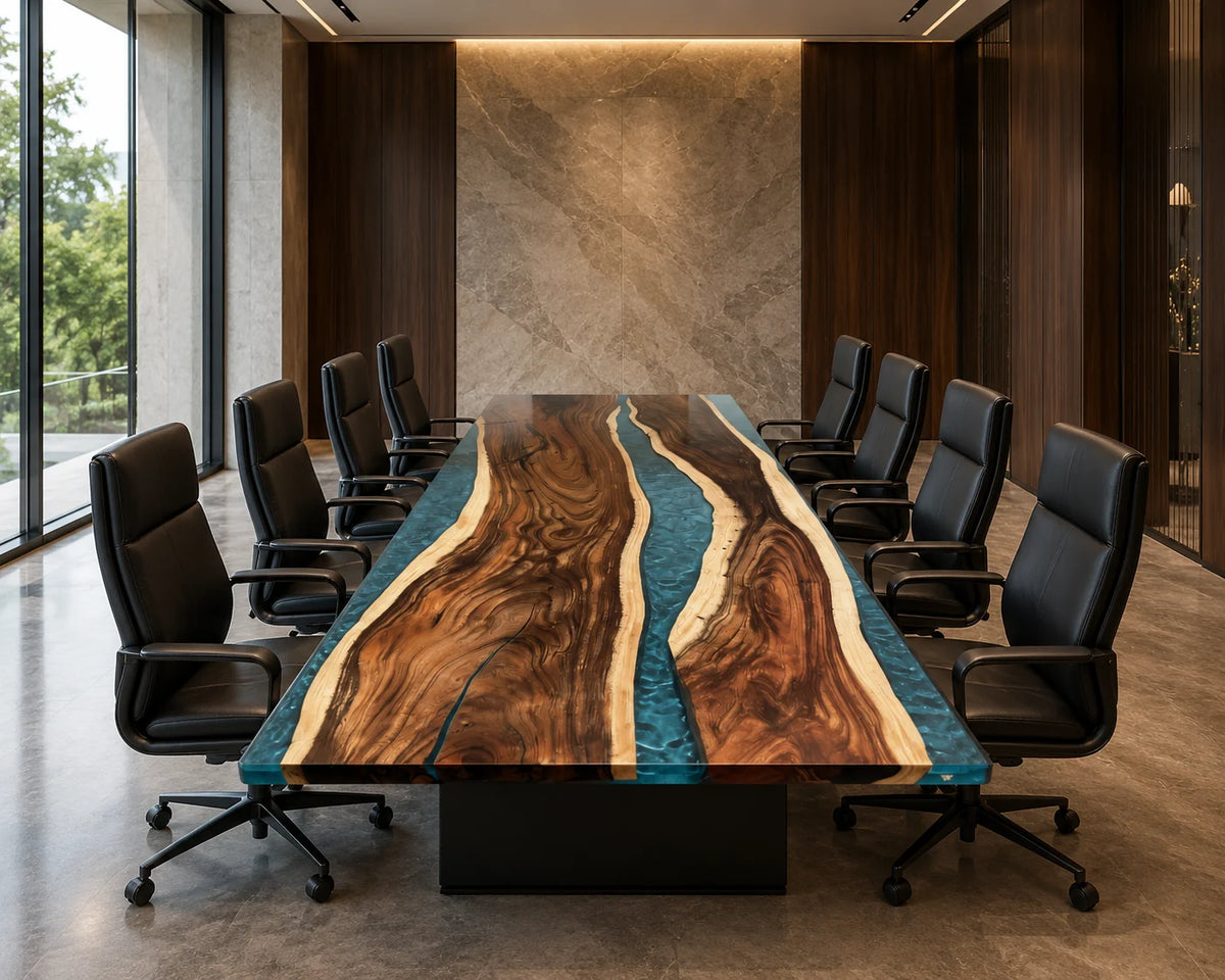 Twin Current Live Edge Walnut Conference Table CT17