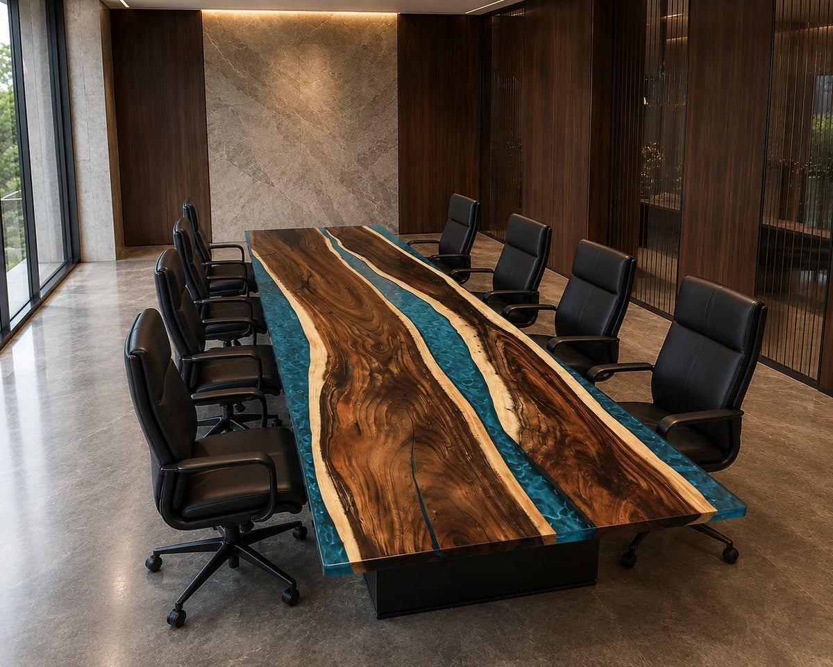 Twin Current Live Edge Walnut Conference Table CT17