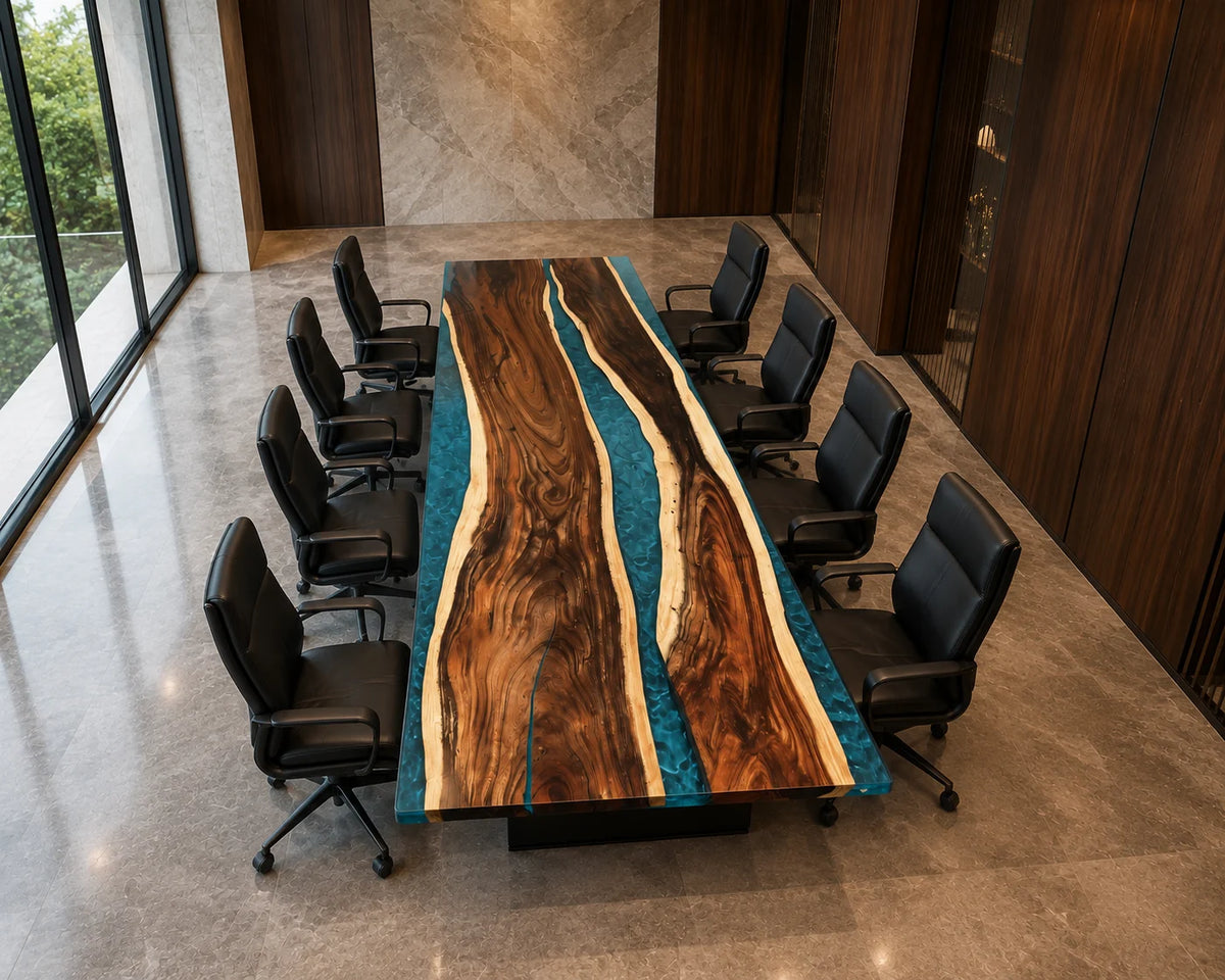 Twin Current Live Edge Walnut Conference Table CT17