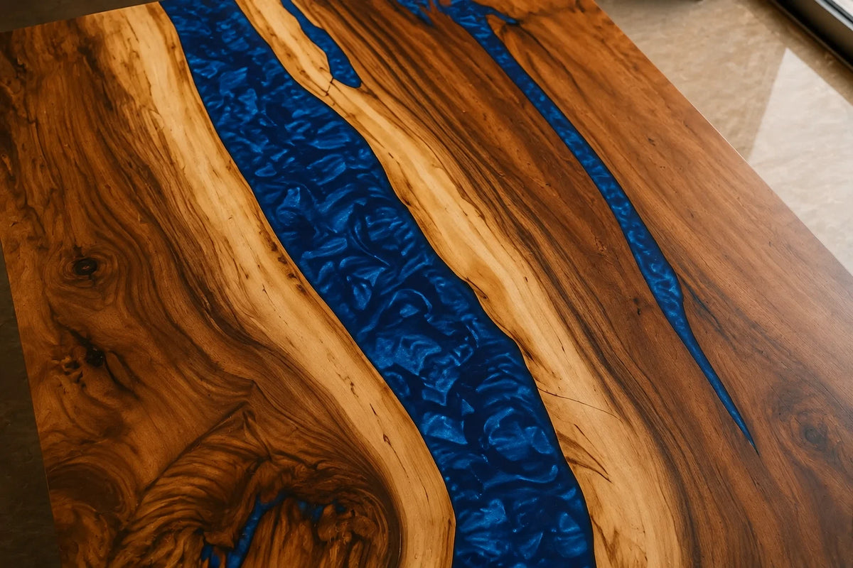 Sapphire Channel Walnut Epoxy Conference Table CT19