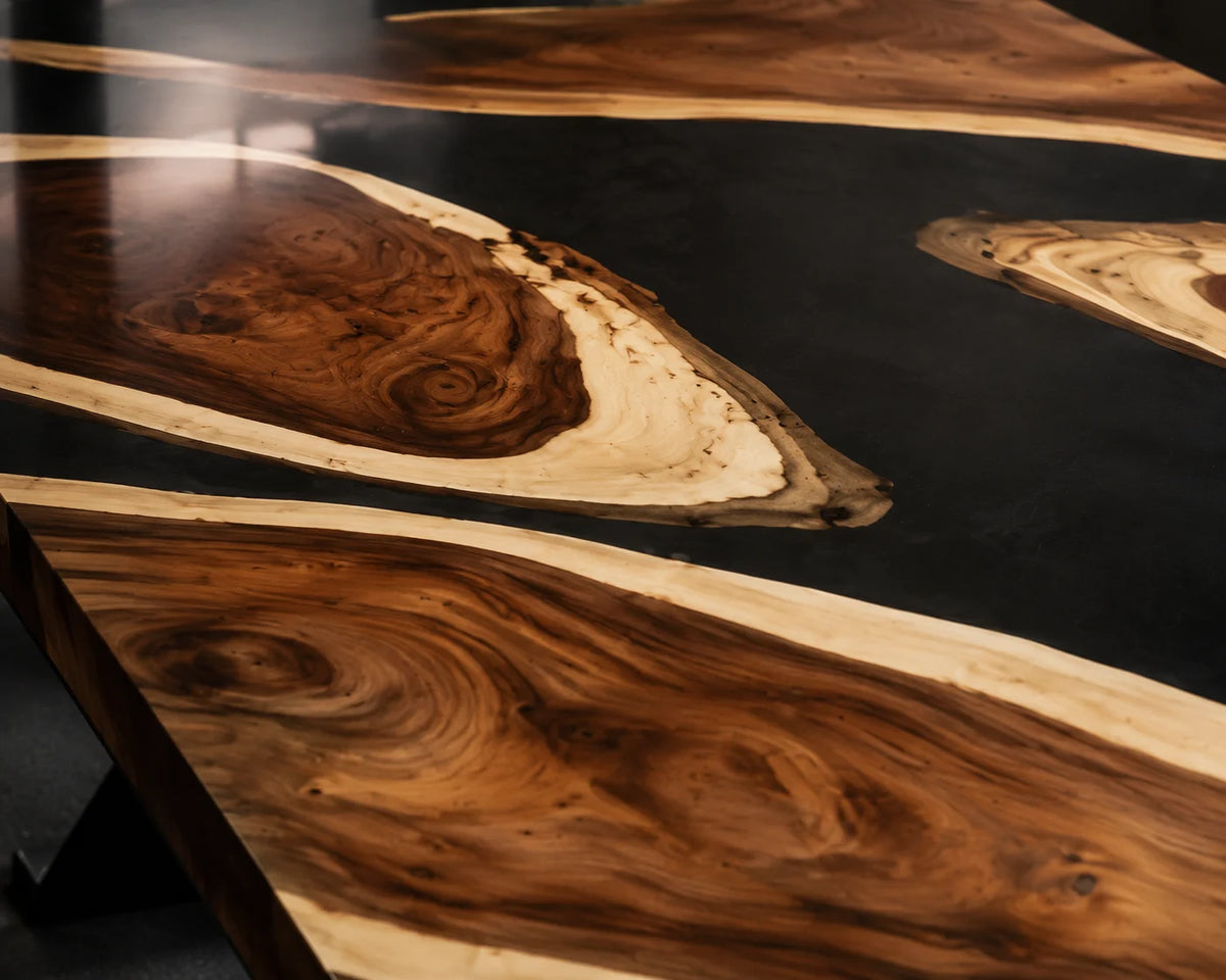 Obsidian Wave Live Edge Walnut Conference Table CT20