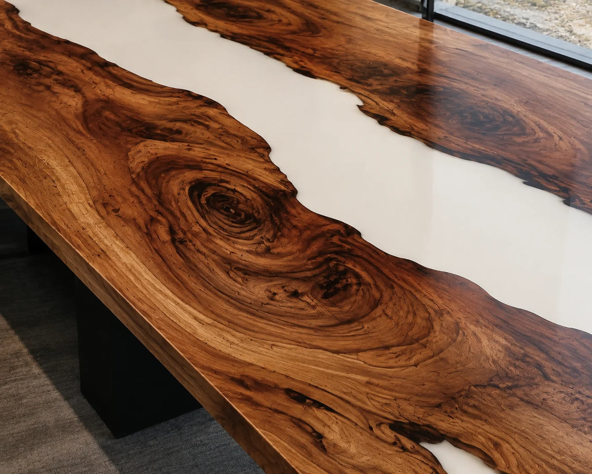 Ivory Stream Live Edge Walnut Conference Table CT23