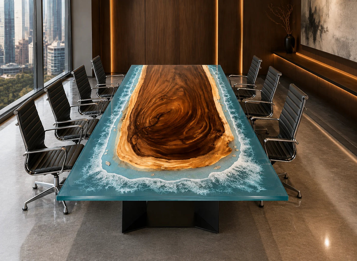 Arctic Coast Walnut Epoxy Conference Table CT25
