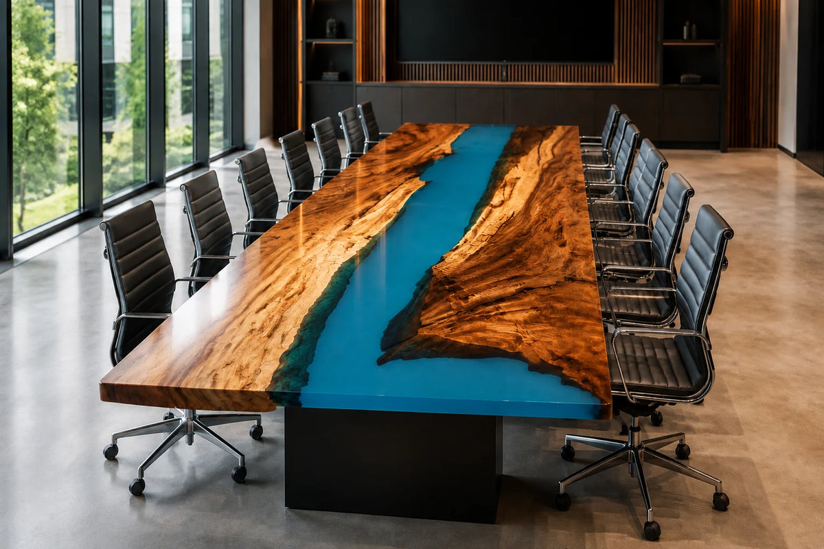 Azure Delta Live Edge Walnut Conference Table CT26