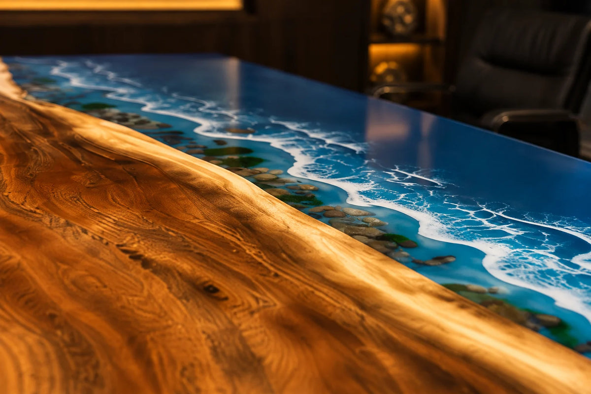 Blue Horizon Walnut Epoxy River Conference Table CT27