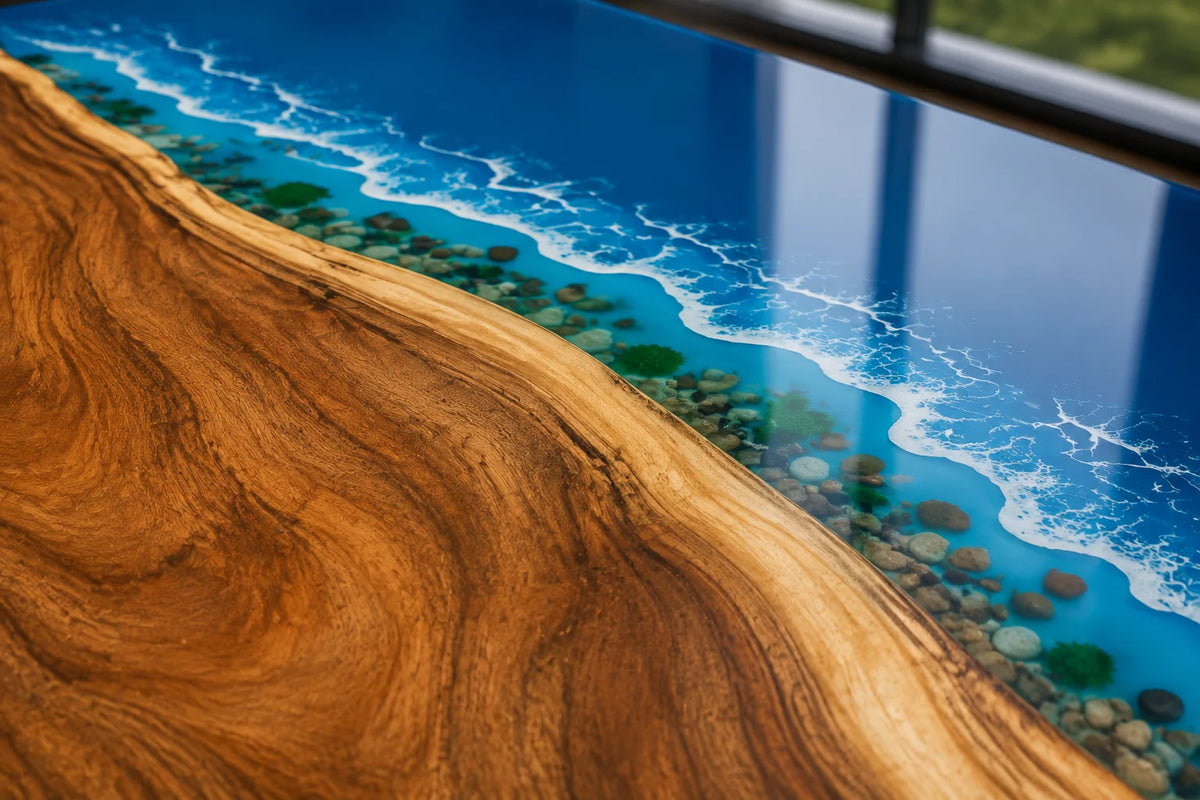 Blue Horizon Walnut Epoxy River Conference Table CT27