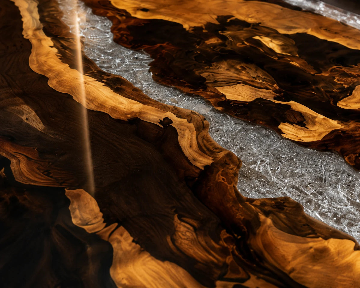 Golden Fault Live Edge Black Walnut Conference Table CT29