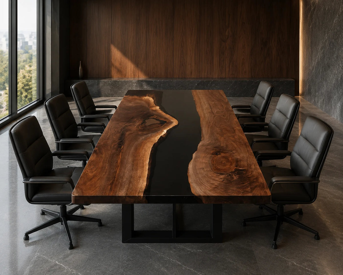 Shadow Gap Black Walnut Epoxy River Conference Table CT30