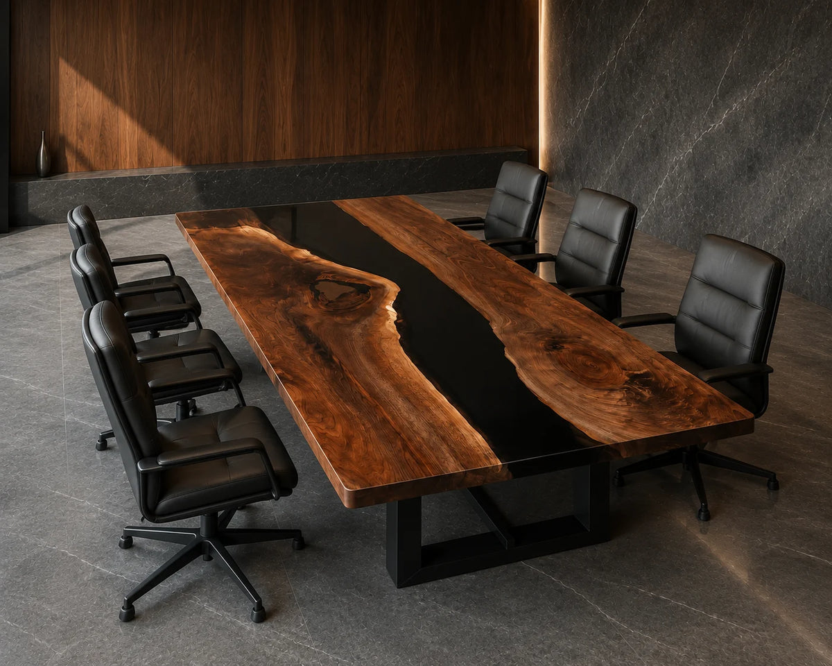 Shadow Gap Black Walnut Epoxy River Conference Table CT30