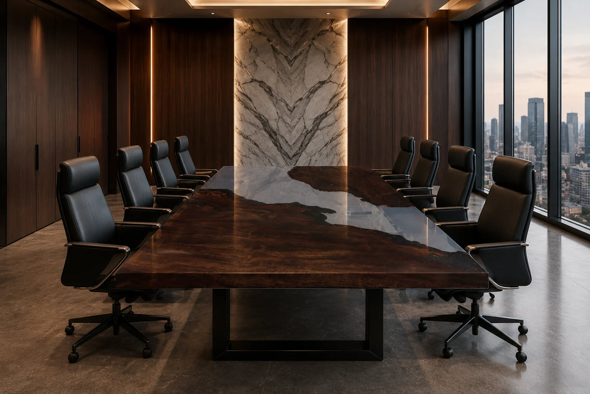 Silver River Live Edge Black Walnut Conference Table CT32