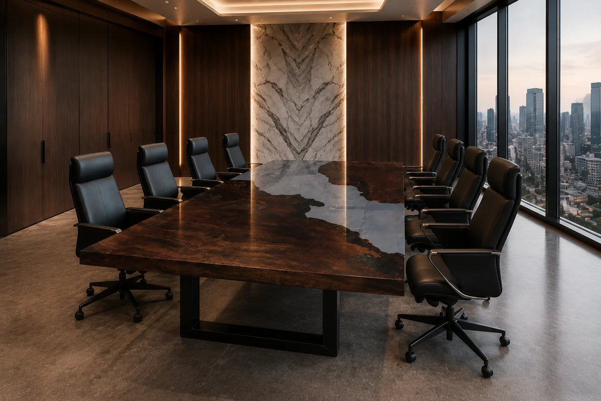 Silver River Live Edge Black Walnut Conference Table CT32