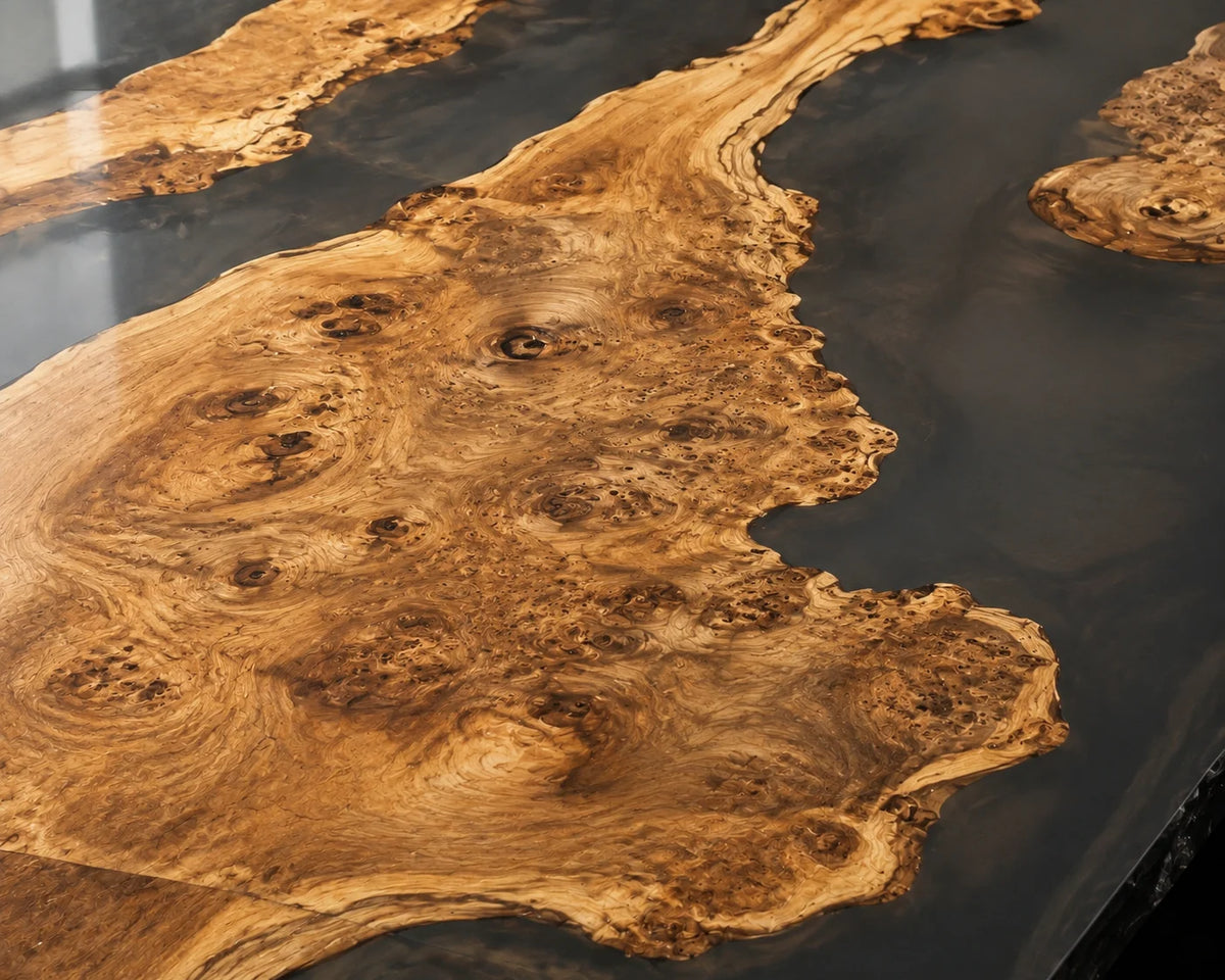 Black Archipelago Poplar Epoxy River Conference Table CT33