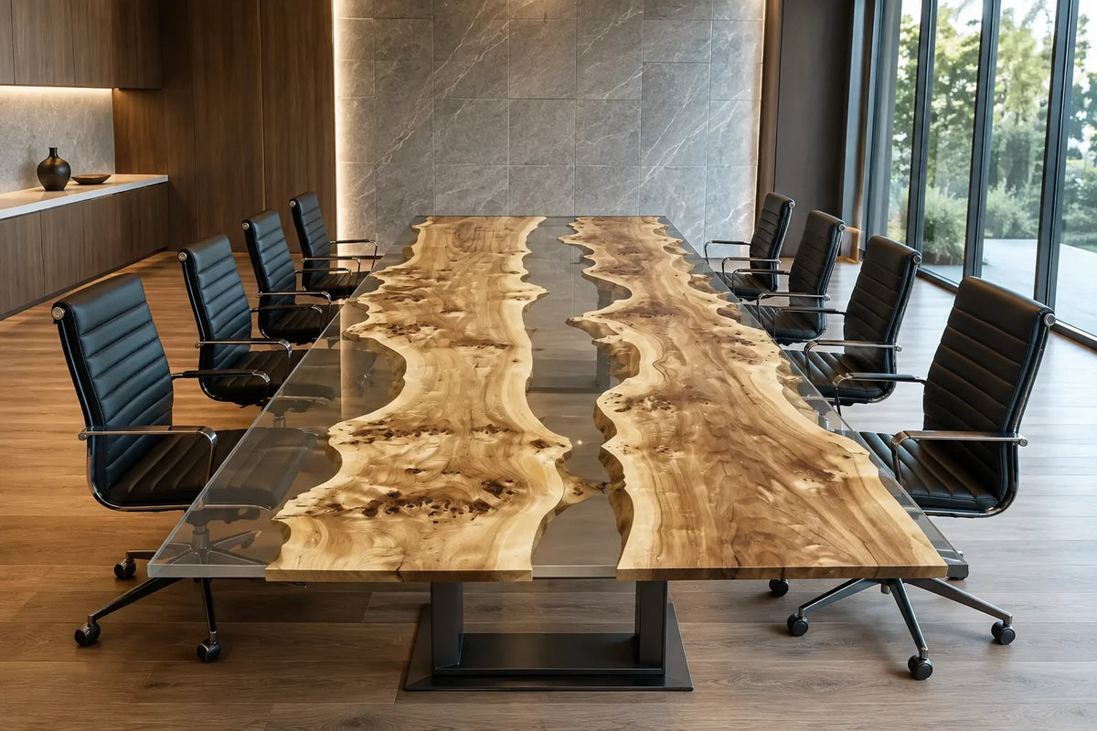 Crystal Canyon Live Edge Poplar Conference Table CT35
