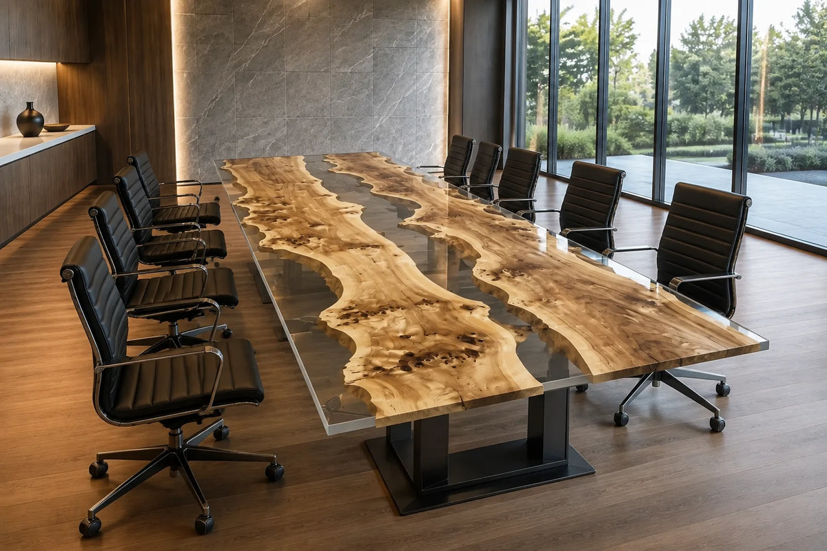 Crystal Canyon Live Edge Poplar Conference Table CT35