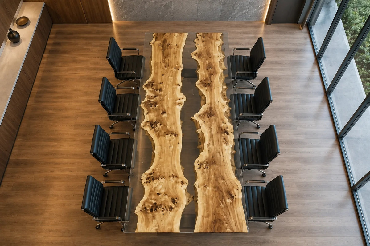 Crystal Canyon Live Edge Poplar Conference Table CT35