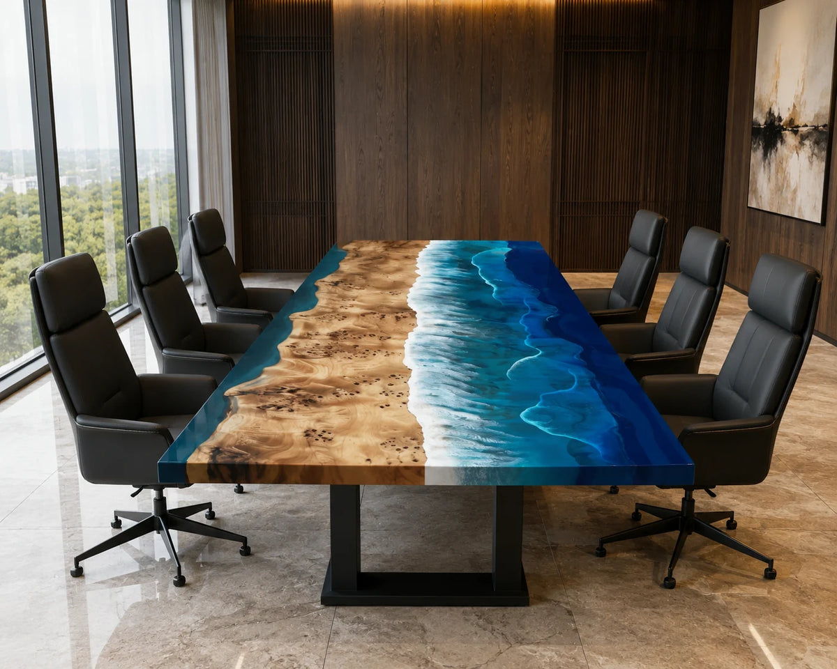 Ocean Edge Poplar Epoxy River Conference Table CT36