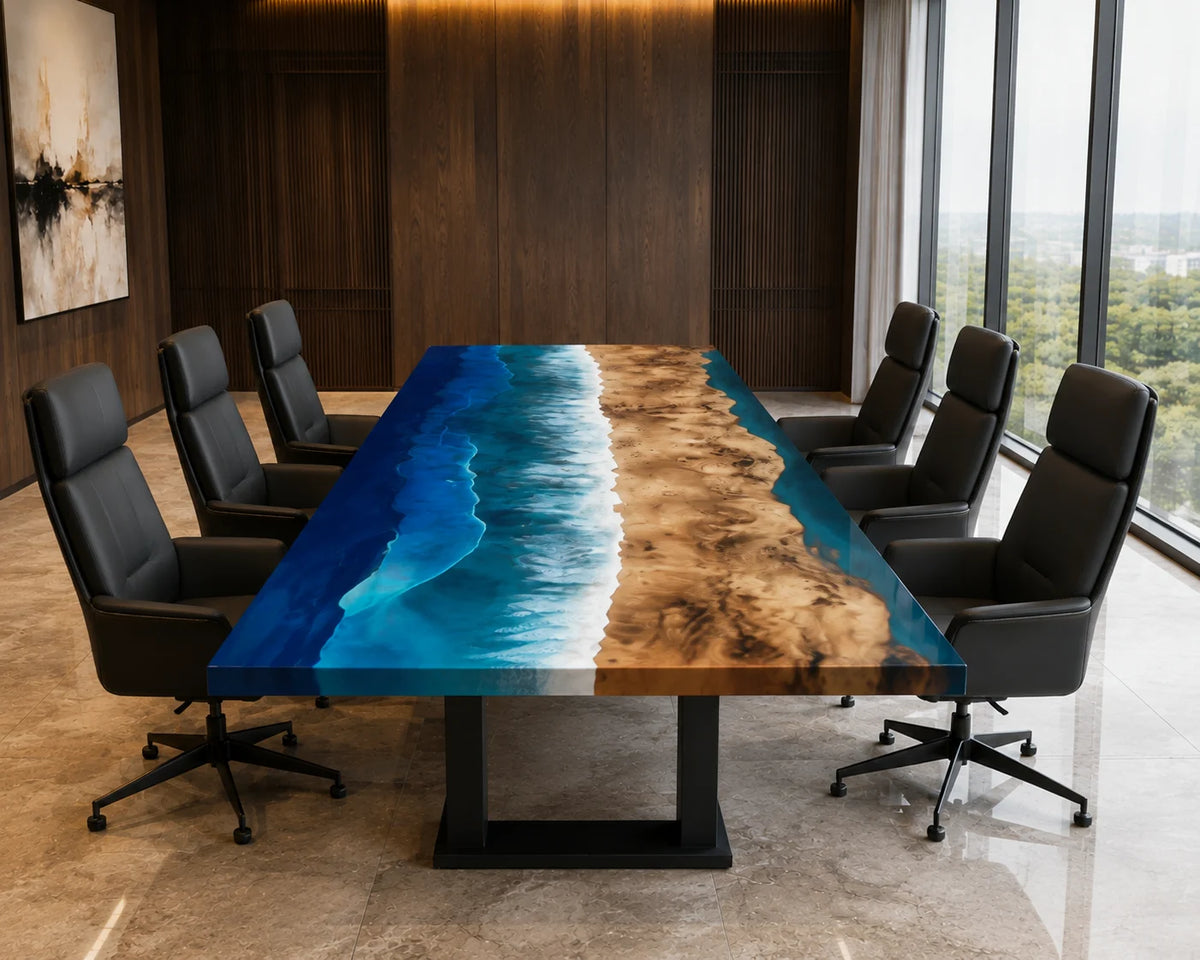 Ocean Edge Poplar Epoxy River Conference Table CT36