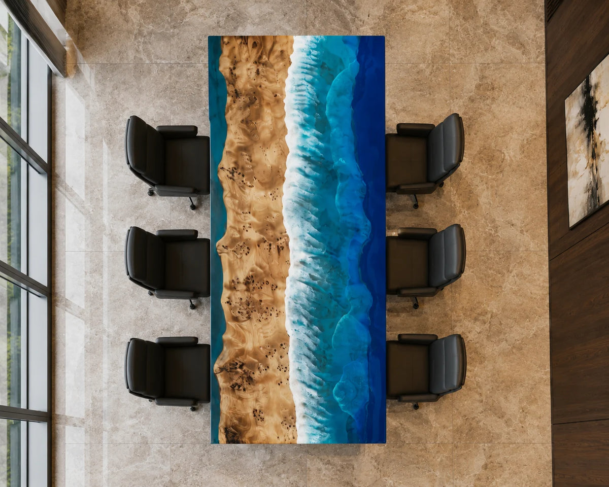 Ocean Edge Poplar Epoxy River Conference Table CT36