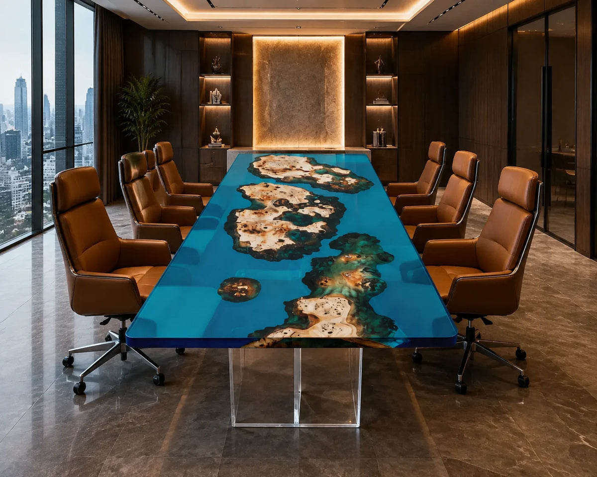 Azure Islands Poplar Epoxy Conference Table CT37