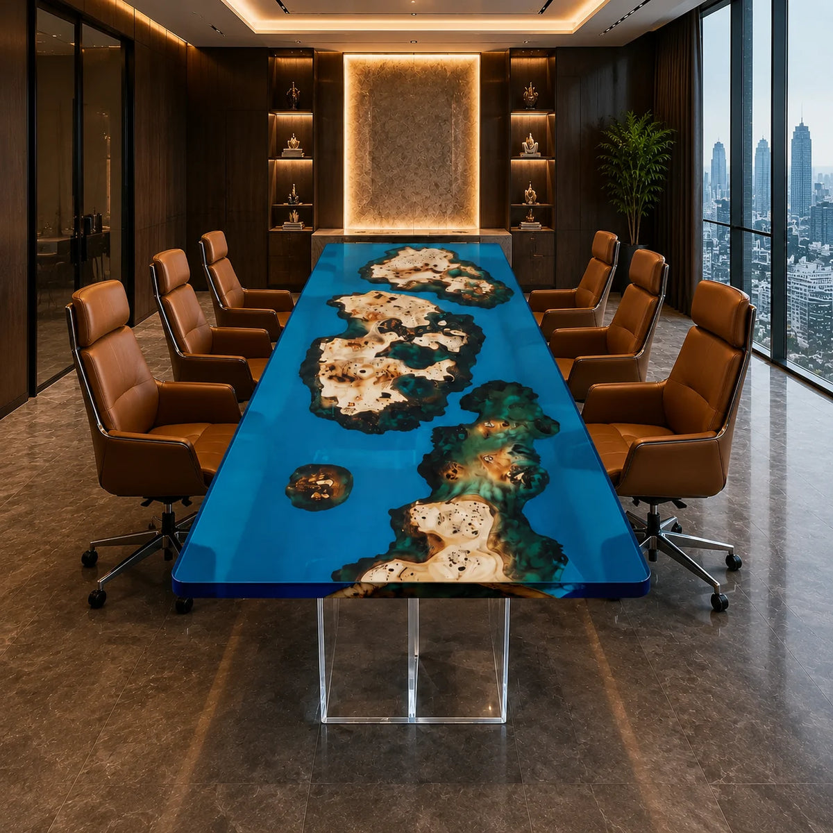 Azure Islands Poplar Epoxy Conference Table CT37