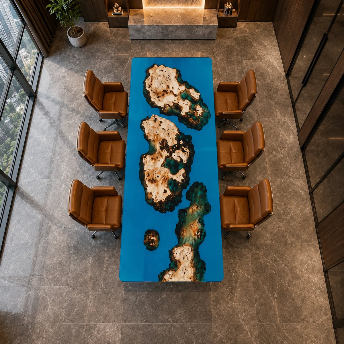 Azure Islands Poplar Epoxy Conference Table CT37