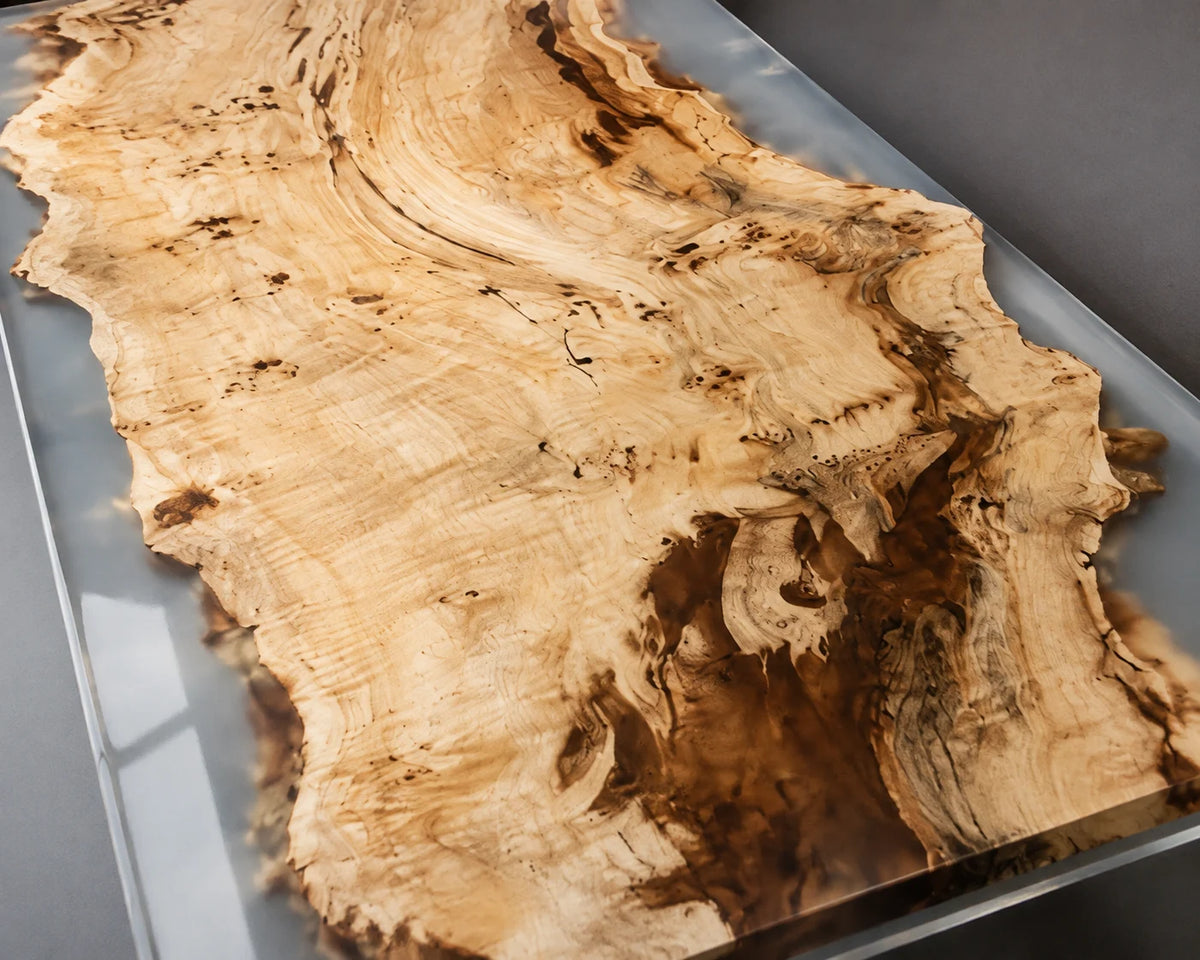 Pearl Crystal Live Edge Poplar Conference Table CT38
