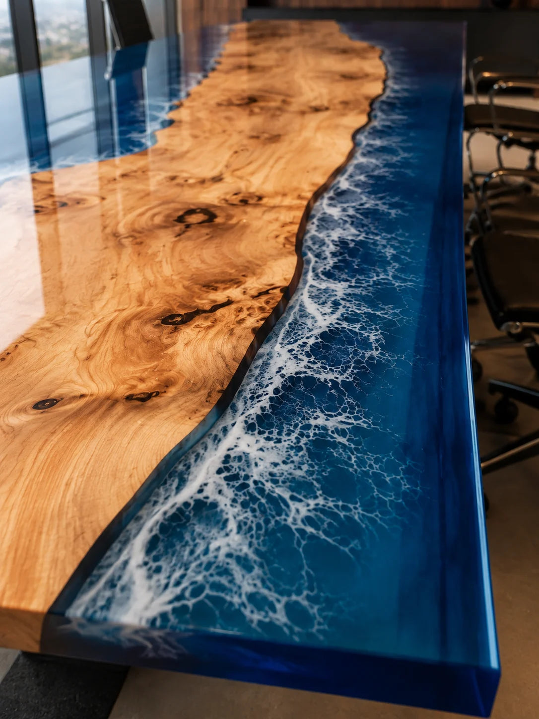 Sapphire Frame Live Edge Poplar Conference Table CT41